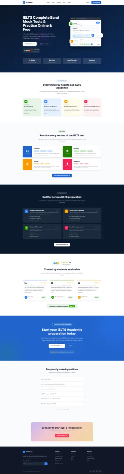 IELTSReady landing homepage